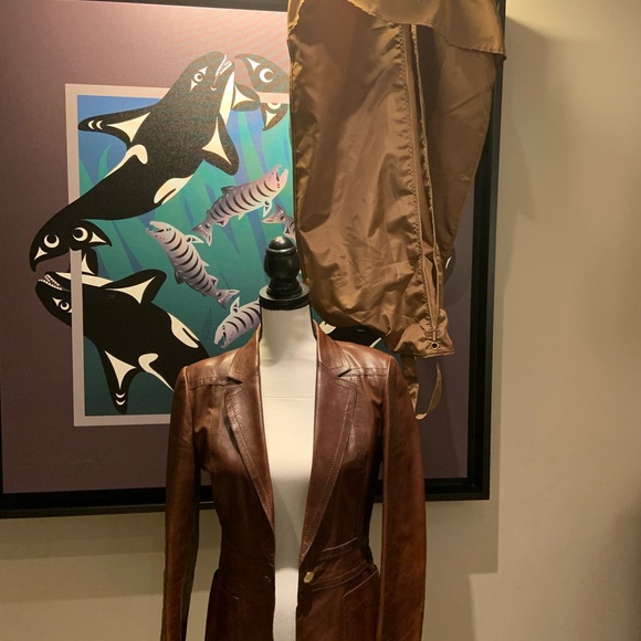 Gucci fitted brown leather blazer style jacket - Picture 6 of 7